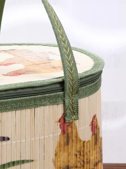 Bambu Dokuma Saklama Sepeti Yumurta Sepeti - 30x20x21cm - 3