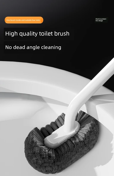 Uzun Saplı Köşe Ulaşmaz Tuvalet Fırçası - 2 x Gri (2 Adet, Askılı) - Resim 7