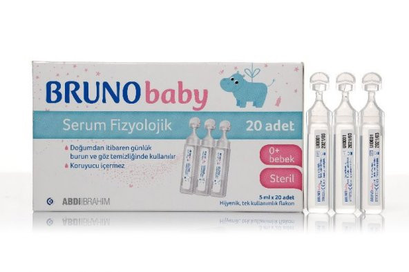 Bruno Baby Serum Fizyolojik Flakon 5 ml x 20 Adet SKT01/2025