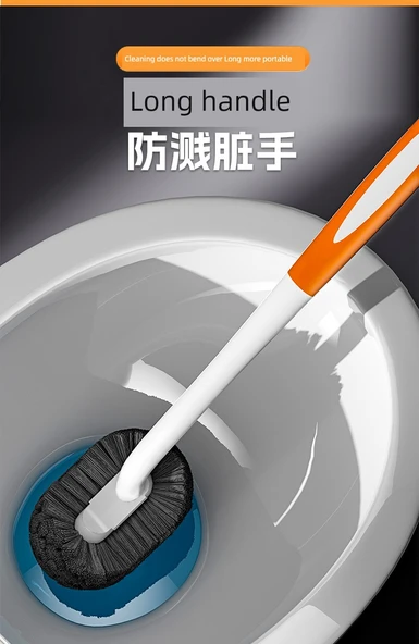 Uzun Saplı Köşe Ulaşmaz Tuvalet Fırçası - 2 x Gri (2 Adet, Askılı) - Resim 10