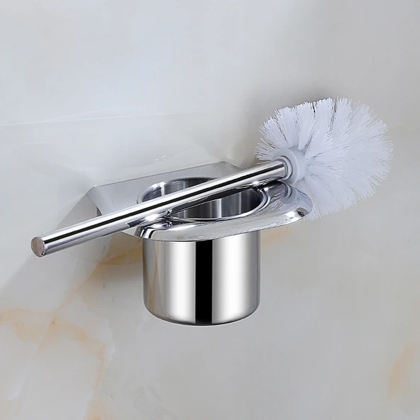 304 Paslanmaz Çelik Tuvalet Fırçası Seti - 2 Fırça Başlıklı + 1 Paslanmaz Çelik Fırça Saplı - Resim 3