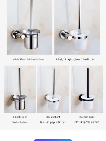 304 Paslanmaz Çelik Tuvalet Fırçası Seti - 2 Fırça Başlıklı + 1 Paslanmaz Çelik Fırça Saplı - Resim 9