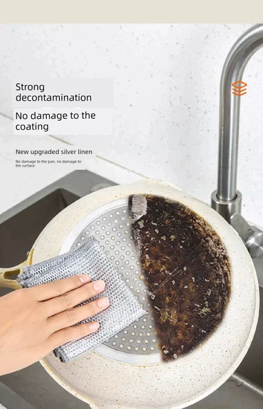 Çift Katmanlı Kalınlaştırılmış Bulaşık Bezi Çelik Teli - Özel Kalın [8 Adet] - Resim 11