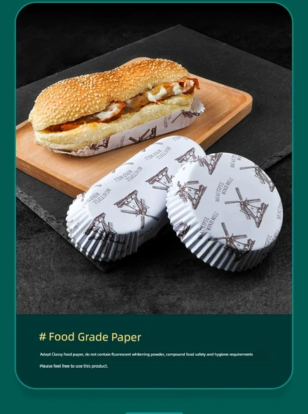 Yüksek Isıya Dayanıklı Yağ Geçirmez Kek Kağıdı - Tavus Kuşu Mavisi - Resim 10