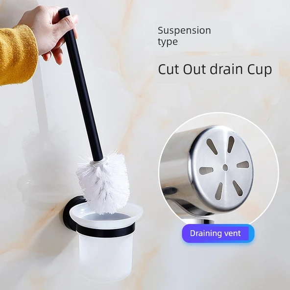 304 Paslanmaz Çelik Tuvalet Fırçası Seti - 2 Fırça Başlıklı + 1 Paslanmaz Çelik Fırça Saplı - Resim 4