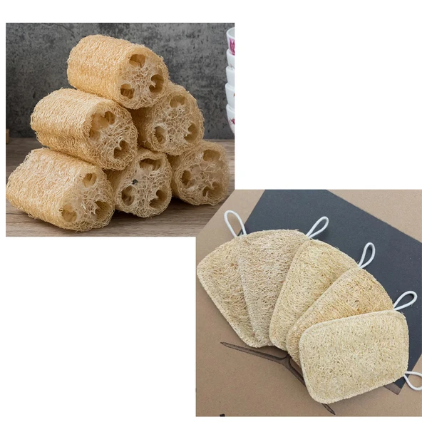 Doğal Yağsız Mutfak Temizleme Lifi Bulaşık Fırçası - 10cm Bölüm x 5 + Kare x 5