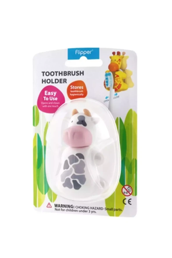 Flipper Hijyenik Diş Fırçası Kabı İnek ürün görseli