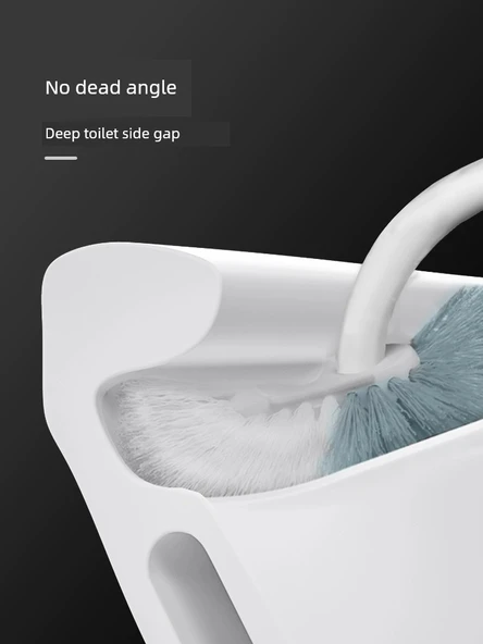 Uzun Saplı Duvara Monte Kancalı Tuvalet Fırçası - Mavi (2 Adet) - Resim 5