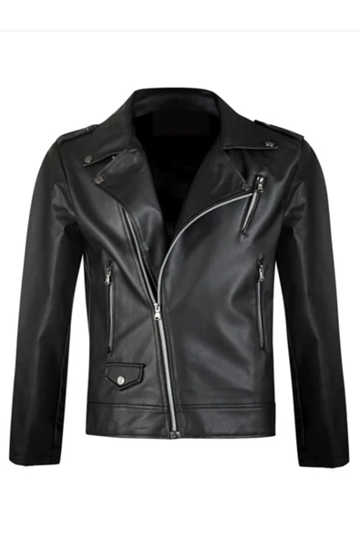 Mero Life Kadın Siyah İçi Kürklü Yeni Sezon Biker Cool & Casual Deri Ceket - 3