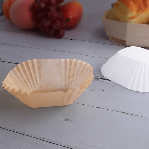 Beyaz Fırın Kağıdı Kabı 95x85x40mm (100 Adet) - 4