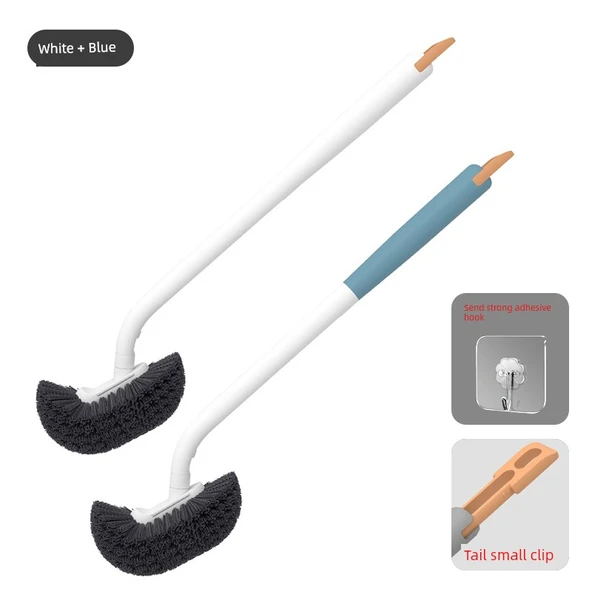 WC Fırçası - El Tipi Beyaz ve Mavi Kancalı