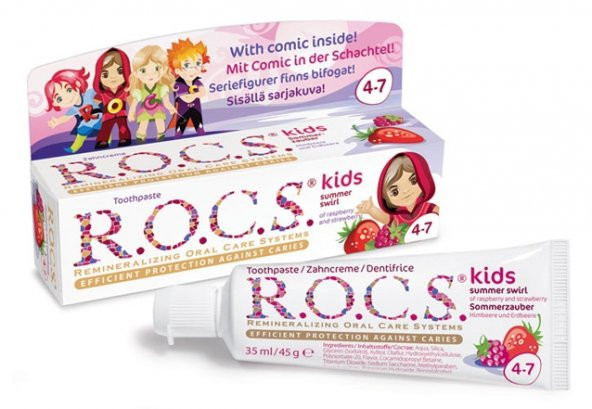 Rocs Kids 4-7 Yaş Ahududu-Çilek Diş Macunu Yaz Esintisi