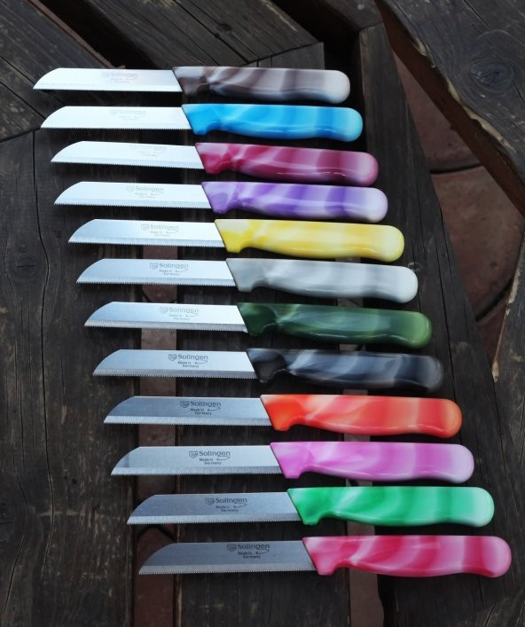 SOLİNGEN MEYVE SEBZE BIÇAĞI MERMER DESEN12 ADET TIRTIKLI ürün görseli