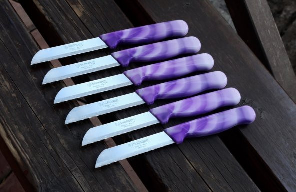 SOLİNGEN MEYVE SEBZE BIÇAĞI MERMER DESEN 6 ADET TIRTIKLI - Resim 8