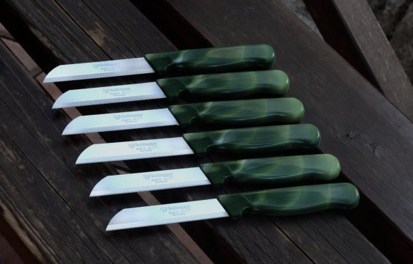 SOLİNGEN MEYVE SEBZE BIÇAĞI MERMER DESEN 6 ADET TIRTIKLI - Resim 11