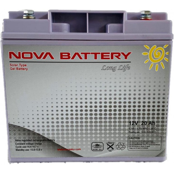 Nova Akü 12V 20Ah Solar Jel Akü