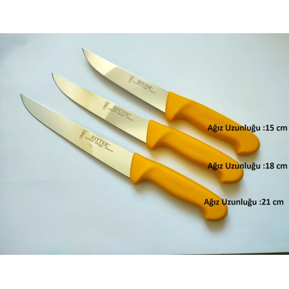 3 ADET ORJİNAL SOLİNGEN KASAP BIÇAGI (21cm+18cm+15cm )