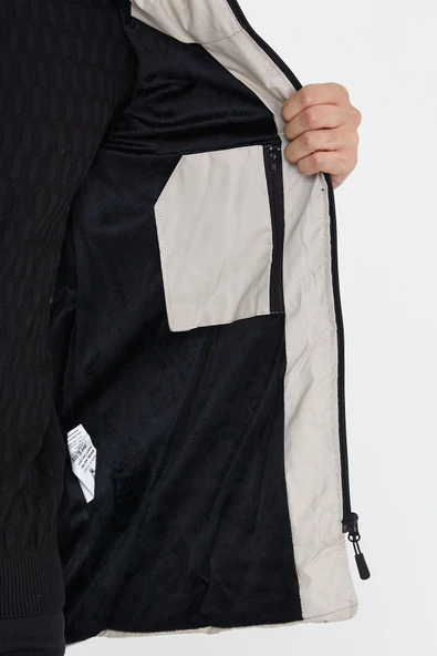 Mero Life Erkek Taş Dar Kesim Içi Kürklü Kapüşonlu Dik Yaka Uzun Şişme Mont & Kaban - 2