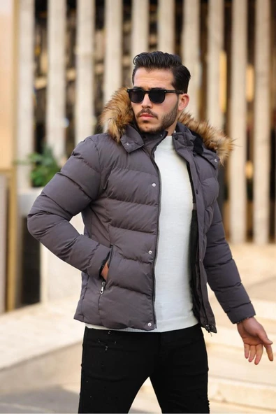 Mero Life Erkek Kapüşonlu Su Ve Rüzgar Geçirmez Şişme Mont Kaban - 3