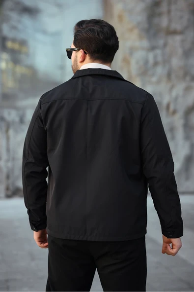 Mero Life Erkek Siyah Astarlı Mevsimlik Ceket & Mont - 4
