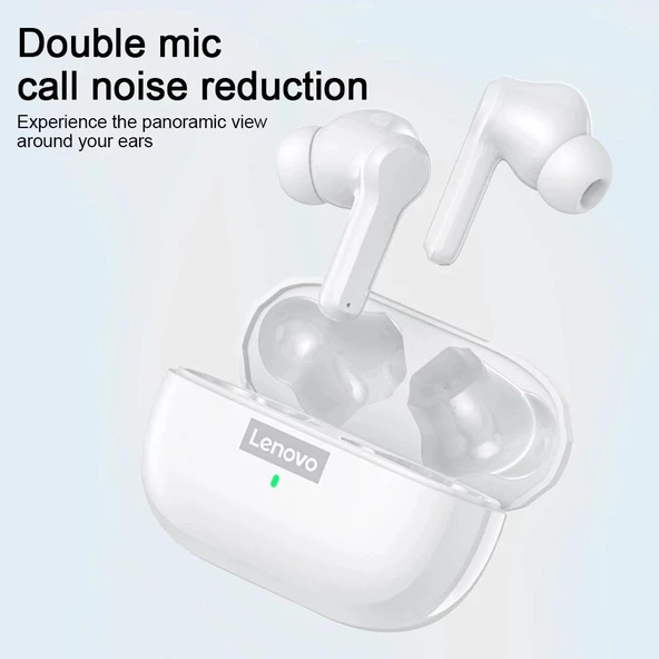 Lenovo LP1S TWS bluetooth 5.0 Kulakiçi Kablosuz Telefon Kulaklığı Beyaz - 2