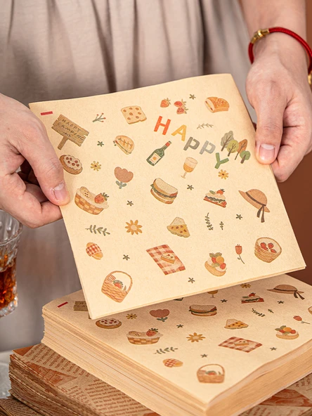 Yağ Emici Barbekü Kağıdı - 22x22 Lüks İngiliz Deseni 100 Adet - 2