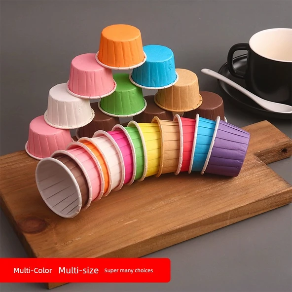 Yüksek Isıya Dayanıklı Muffin Kağıdı - Beyaz (Desenli 60 adet) - 4