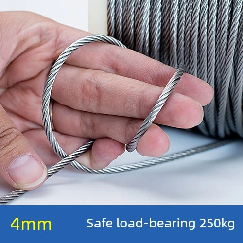 4mm Yumuşak Paslanmaz Çelik Halat - 50 Metre (7x19)