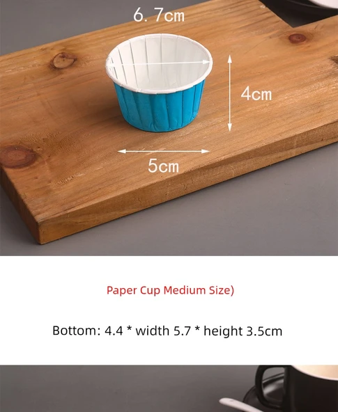 Yüksek Isıya Dayanıklı Muffin Kağıdı - Beyaz (Desenli 60 adet) - 9