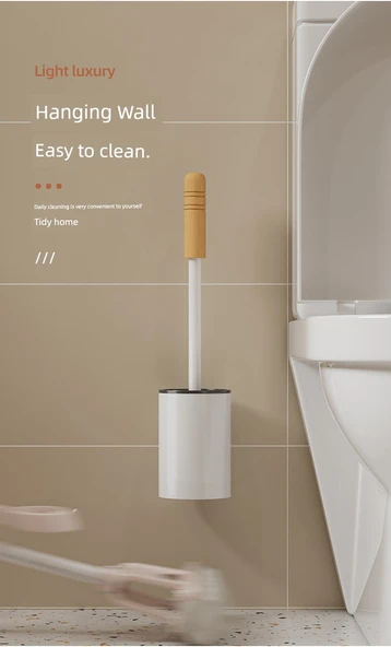 Duvara Monte Tuvalet Fırçası Seti - Ceviz Siyahı - Kare - Çivisiz Yapıştırmalı - Resim 12