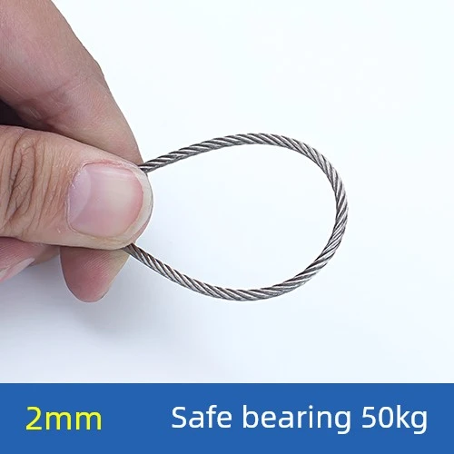2mm Paslanmaz Çelik Halat - 50 Metre (40 Alüminyum Klemensli)