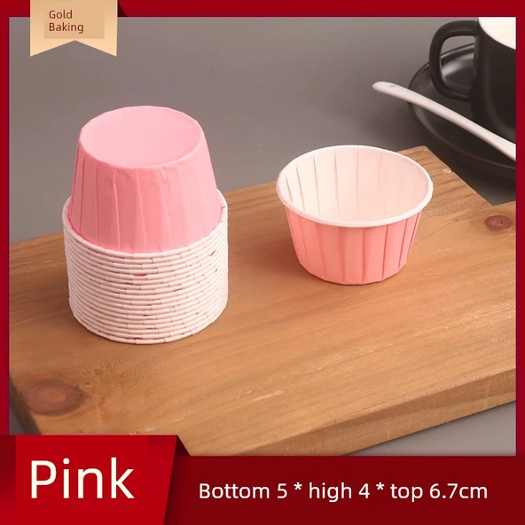 Yüksek Isıya Dayanıklı Muffin Kağıdı - Büyük Boy Pembe 100 adet