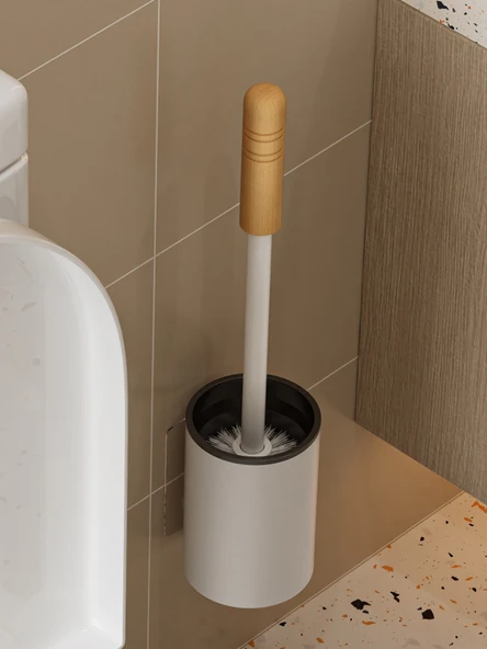 Duvara Monte Tuvalet Fırçası Seti - Ceviz Siyahı - Kare - Çivisiz Yapıştırmalı - Resim 3