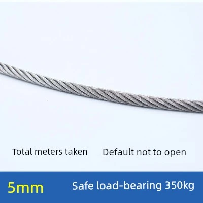 5mm Paslanmaz Çelik Halat - 10 Metre (4 Alüminyum Klemensli)