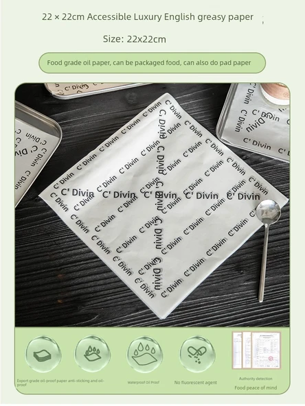 Yağ Emici Barbekü Kağıdı - 22x22 Lüks İngiliz Deseni 100 Adet