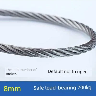 8mm Paslanmaz Çelik Halat - 10 Metre (4 Alüminyum Klemensli)