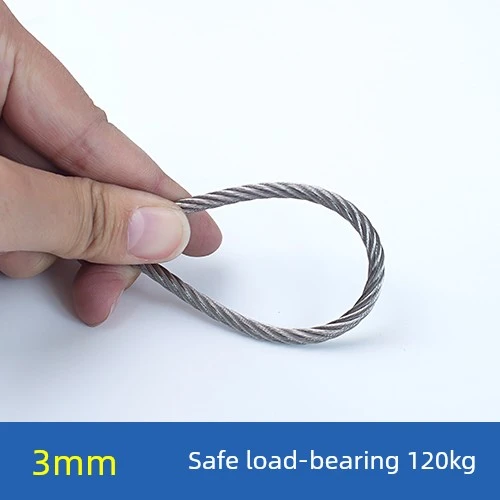 3mm Paslanmaz Çelik Halat - 100 Metre (30 Alüminyum Klemensli)