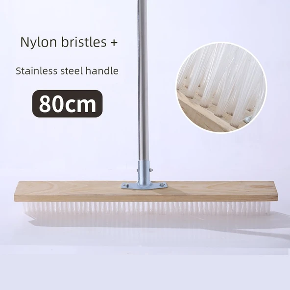 Paslanmaz Çelik Saplı Sert Kıllı Yer Fırçası - 80cm