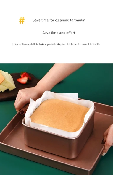 Kare Fırın Tepsisi Kek Kalıbı Yağlı Kağıdı - 6 inç (15 cm) - 50 Adet - 9
