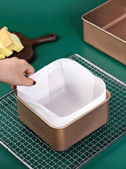 Kare Fırın Tepsisi Kek Kalıbı Yağlı Kağıdı - 6 inç (15 cm) - 50 Adet - 3
