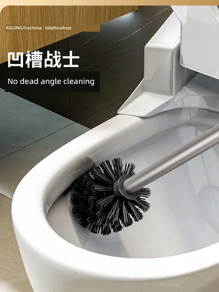 Deliksiz Duvara Monte Tuvalet Fırçası Seti - Yabai Uzun Raflı - Resim 11