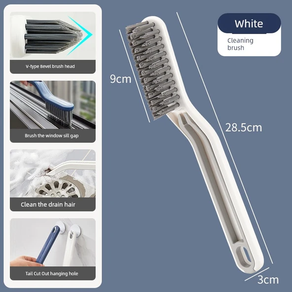 Banyo Köşe Temizleme Fırçası - Gök Mavisi (Beyaz Tekli Klipsli)
