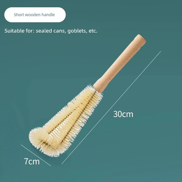 Mutfak Bardak Fırçası - Ahşap Saplı Kısa 30cm