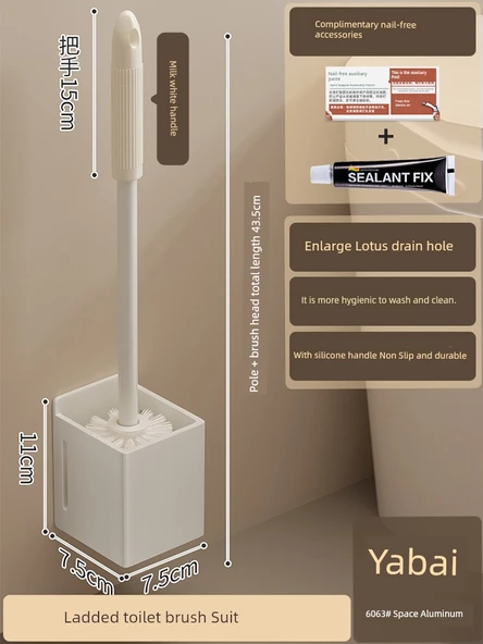 Deliksiz Duvara Monte Tuvalet Fırçası Seti - Yabai Uzatılmış