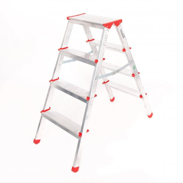 ALÜMİNYUM ÇİFT ÇIKIŞLI 4 BASAMAKLI MERDİVEN (91 CM) (ACCM.02) ürün görseli