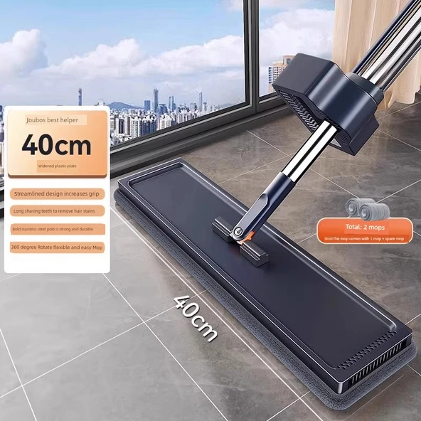 Alüminyum Alaşımlı Düz Paspas - 40cm Plastik Plaka + 2 Bez