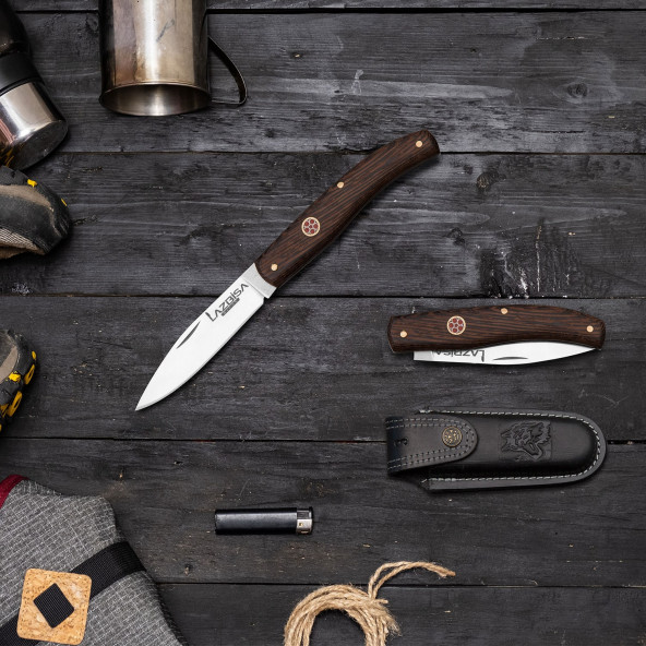 Lazbisa El Yapımı Kamp Bıçağı Çakı Outdoor Kılıf Hediyeli