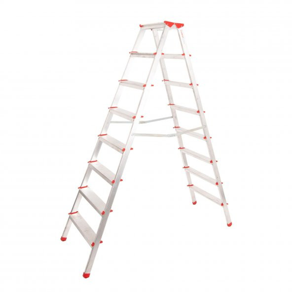ALÜMİNYUM ÇİFT ÇIKIŞLI 8 BASAMAKLI MERDİVEN (181 CM) (ACCM.06) ürün görseli