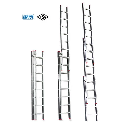 ÜÇ PARÇA SÜRGÜLÜ PTT TİPİ ALÜMİNYUM MERDİVEN 7,80 MT (ASM.11) ürün görseli