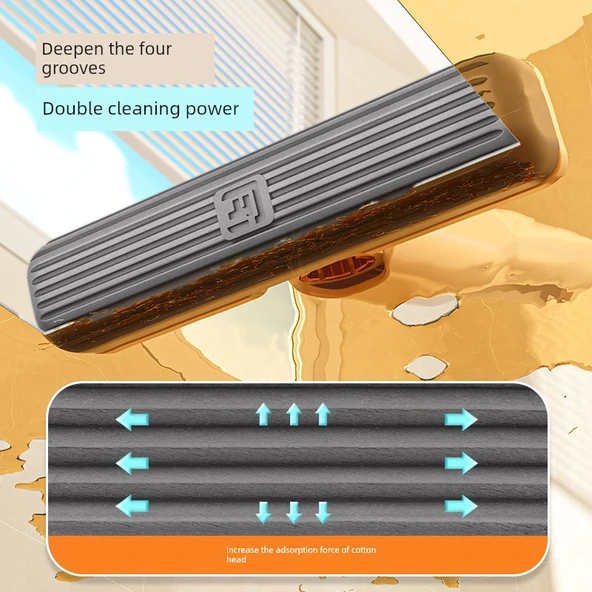 Mini Taşınabilir Sünger Paspas - ABS Elektrokaplama El Temassız Mini Paspas (3 Pamuk Başlık) - 2